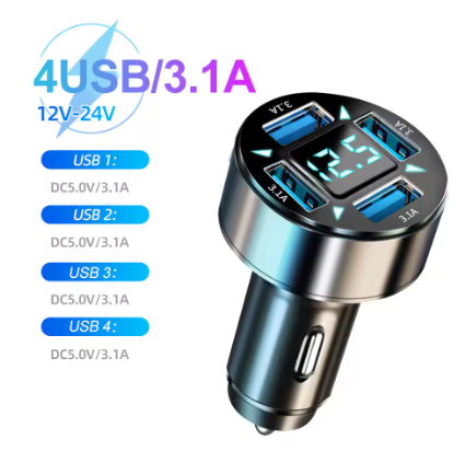 66-250W PD Car Charger QC3.0 Fast Charge One to Six Car Cigarette Lighter Plug Car Charger