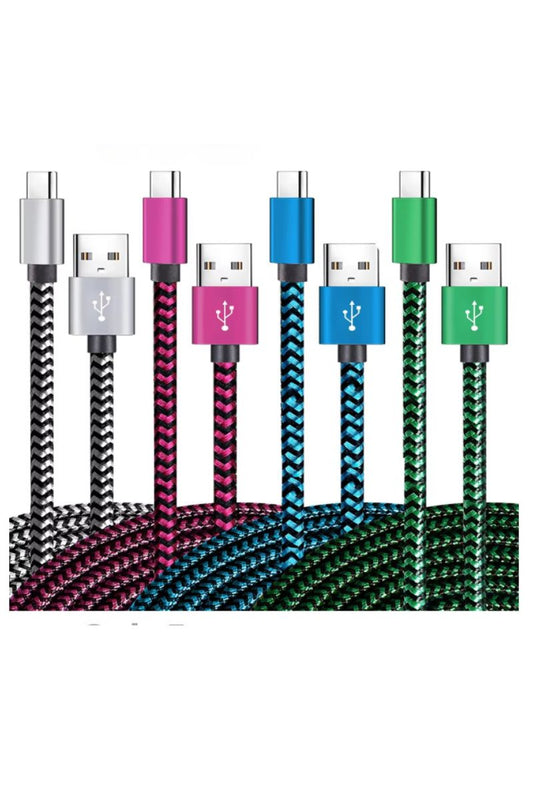 USB Type C Cable Date Sync 2.4A Fast 1M 2M 3M Charging Nylon Braided Wire Charger Cable